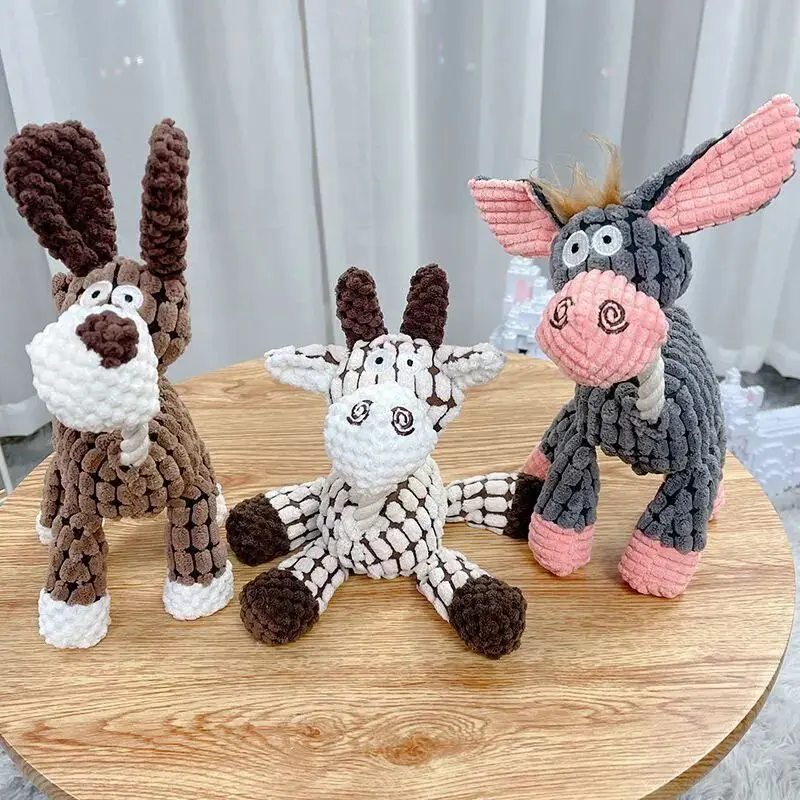 Nuevo Juguete con sonido para perros, entrenamiento Molar, burro interactivo de grano de maíz, suministros para mascotas, seguro e inofensivo