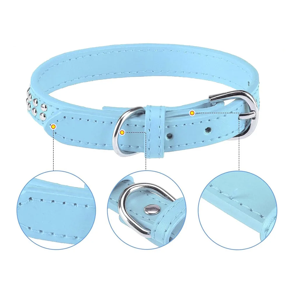 Collar para perro antimordeduras, Collar para mascotas resistente con remaches para perros grandes y medianos agresivos, Compatible con correa para perros - imagen 2