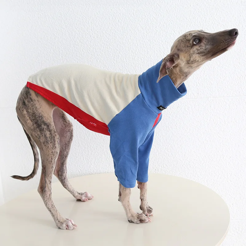 Ropa para mascotas Whippet galgo italiano sudadera cálida para perros cuello alto bloque abrigo elástico para perros para perros pequeños y medianos y delgados - imagen 4
