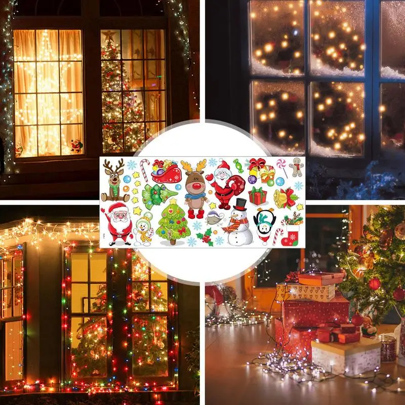 Cubiertas de ventana de invierno, pegatinas reutilizables, decoración navideña, suministros para puertas de vidrio, exhibición de ventanas - imagen 5