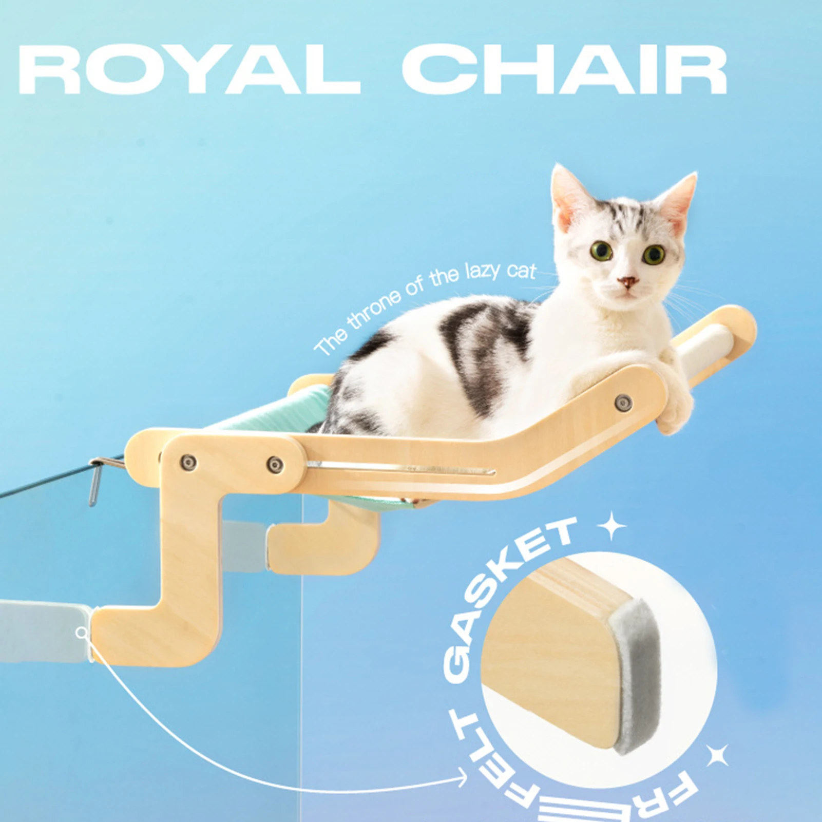 Hamaca para ventana de gato, estante de cama para ventana de gato, hamaca para gatos de interior, soporte para tomar el sol, muebles para mascotas fáciles de montar - imagen 3