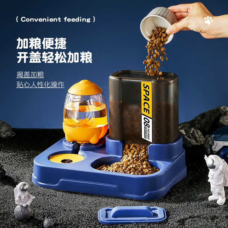 Cuenco de comida para gatos, alimentador automático, lavabo de comida para gatos, cuencos dobles, cuenco para beber, protección integrada, productos para mascotas de columna Cervical