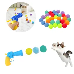 Juguetes interactivos para gatos con pelota y pompones para gatitos