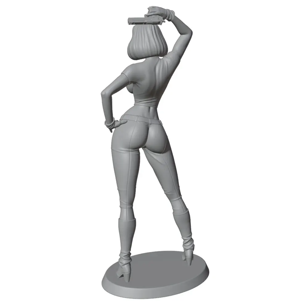Figura de guerrero en resina gris decorativa – Lista para exponer - imagen 5