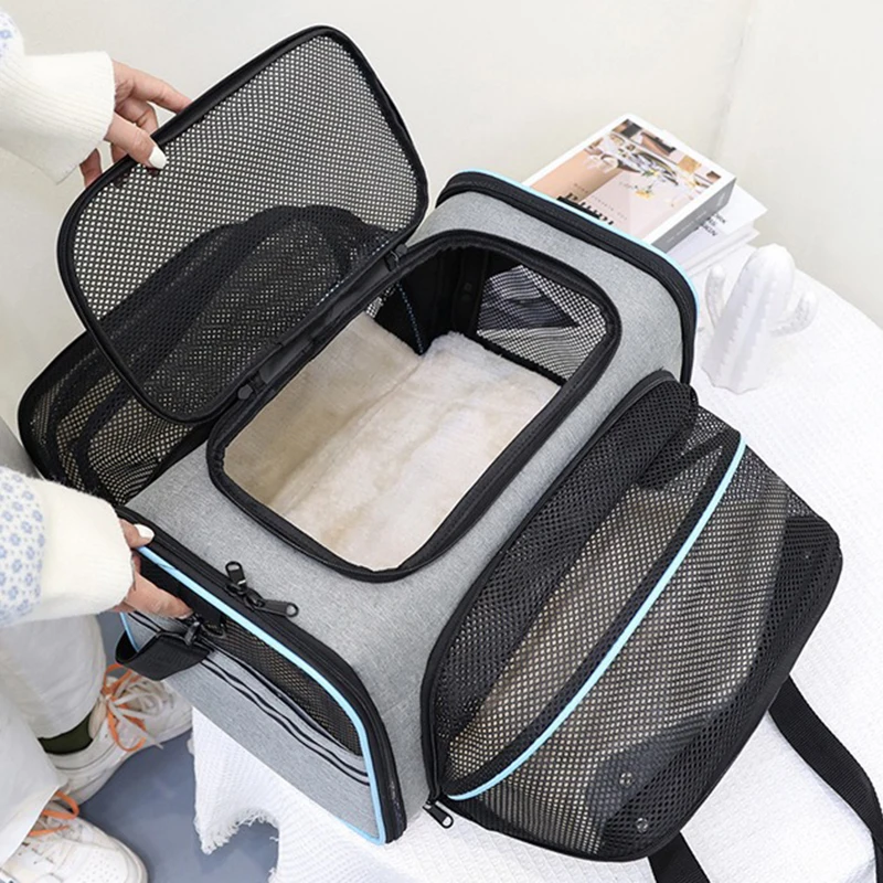 Bolsa transportadora expandible para gatos grande y transpirable - imagen 3