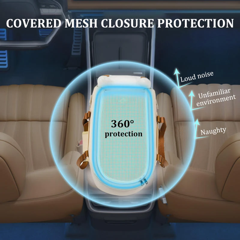 Cama portátil para perros con Control Central, cuerda de seguridad para coche, hebilla antiescape, Protector de transporte para perros pequeños, Chihuahua, Teddy - imagen 3