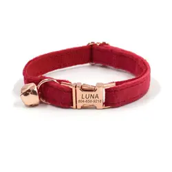 Collar personalizado para gato con campana y placa de identificación