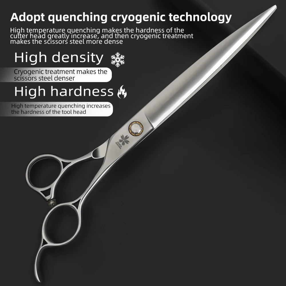 Tijeras rectas profesionales para el cuidado de mascotas, corte de área grande, acero japonés VG10, tornillos de rodamiento de 7,5 pulgadas, Teddy Bichon para estudiantes - imagen 4