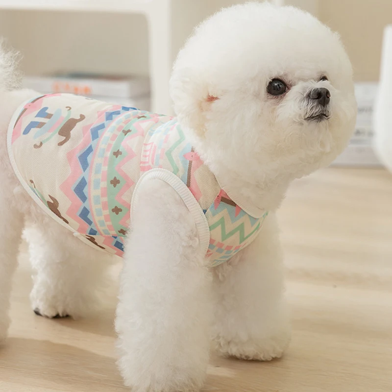 Chaleco refrescante para perros, ropa de verano de malla transpirable para perros grandes, ropa Golden Retriever Labrador, camisa para perros y niñas, chalecos para gatos - imagen 5