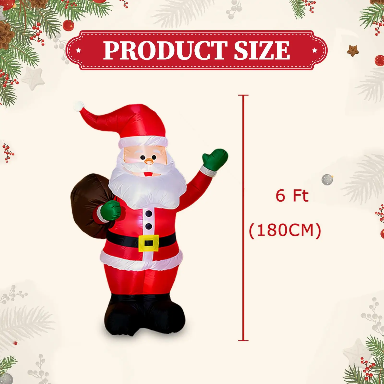 Christmas Inflatable Yard Ornament US Plug Ideal Gift Lawn with LED Indoor