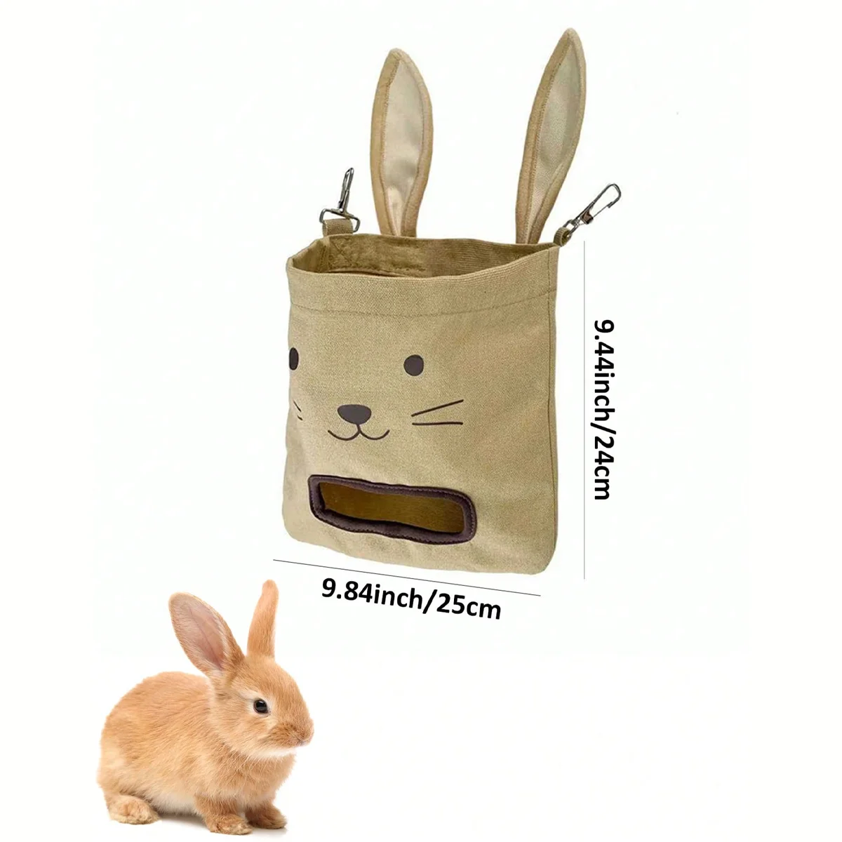 Bolso heno colgante con orejas para conejillo de indias – alimentador - imagen 5