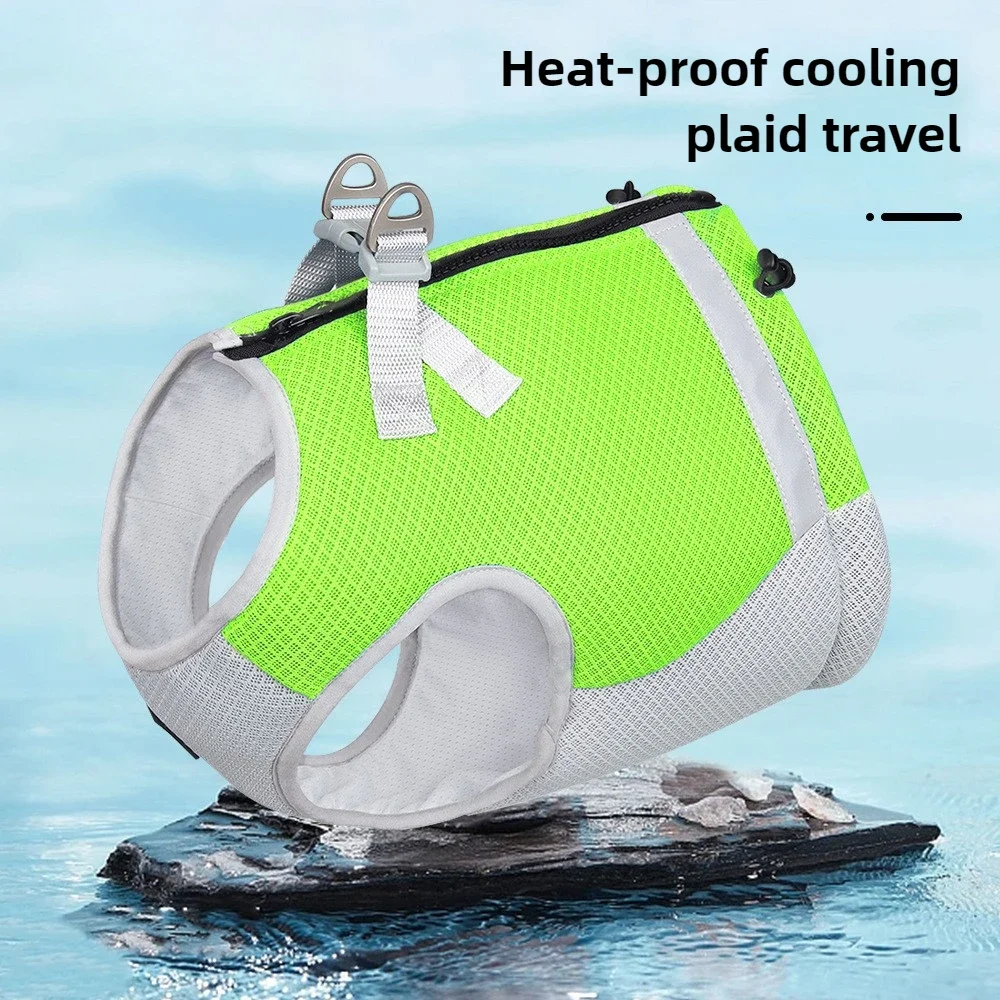 Chaleco refrescante para perros, transpirable, ajustable, enfriamiento rápido, reflectante, ropa de hielo para mascotas, para verano, senderismo al aire libre, arnés para perros para caminar - imagen 2