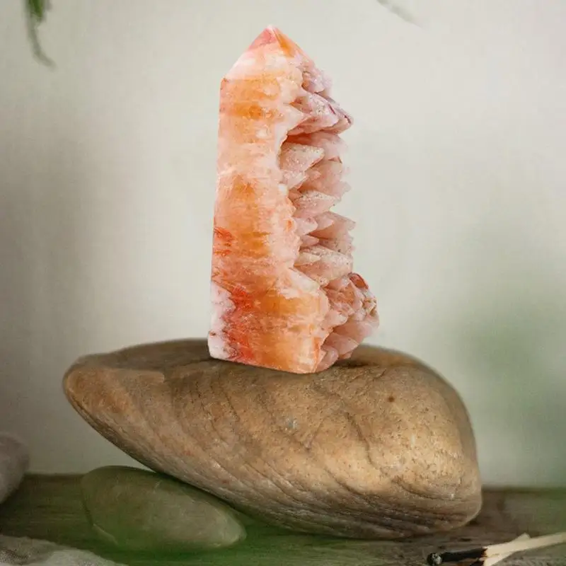 Piedra Natural y cristales, dientes de cristal rojos, columna de cristal, decoración de la oficina en casa, piedras minerales, artesanías, decoración del acuario de la habitación - imagen 5