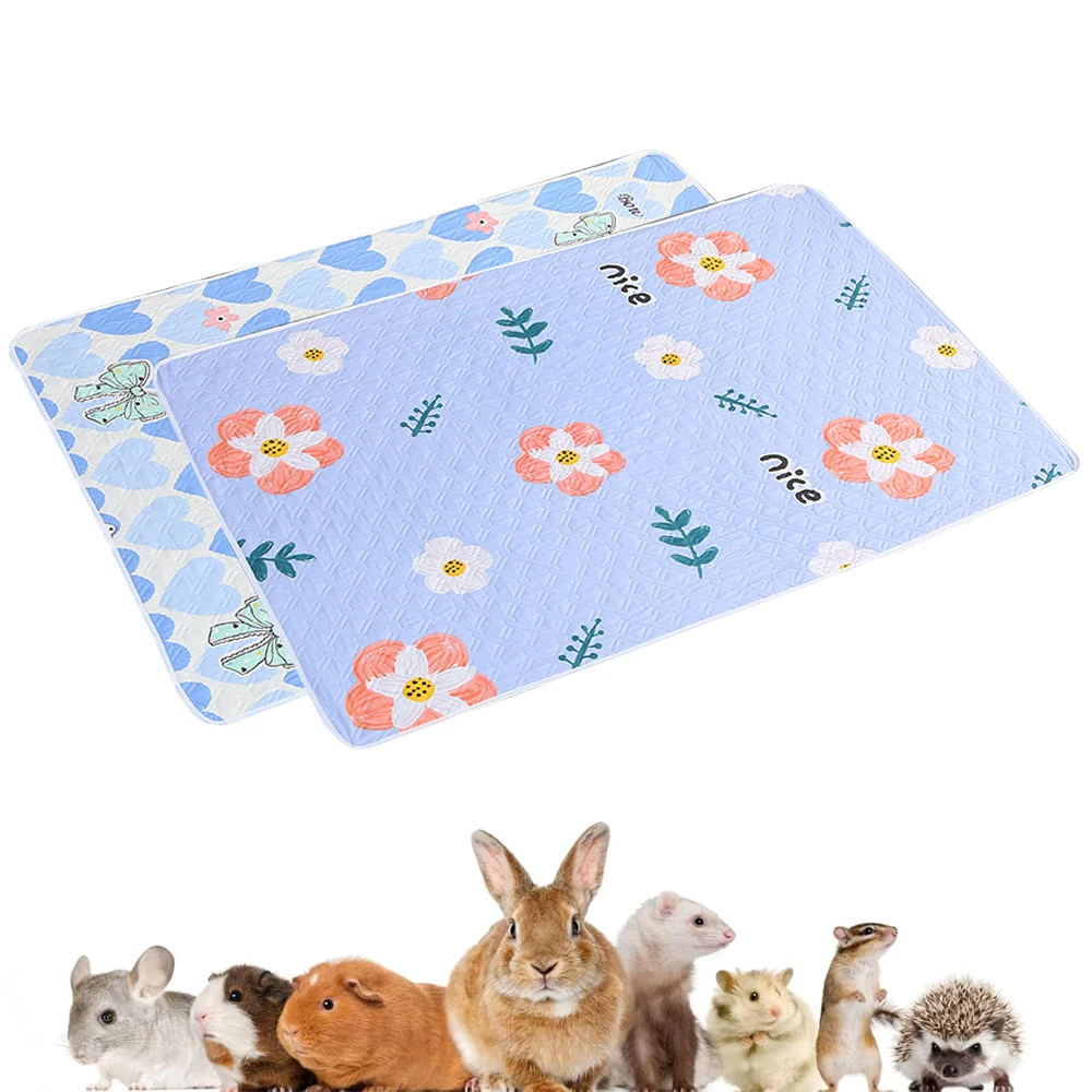 Almohadilla para orinar conejillo de indias con estampado, esteras reutilizables con forro para jaula para animales pequeños, hámsteres, conejos y ardillas, multiusos, fácil de limpiar, 1 ud. - imagen 2