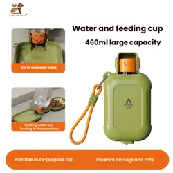 Botella de agua viaje 2 en 1 perros grandes con comida hermética