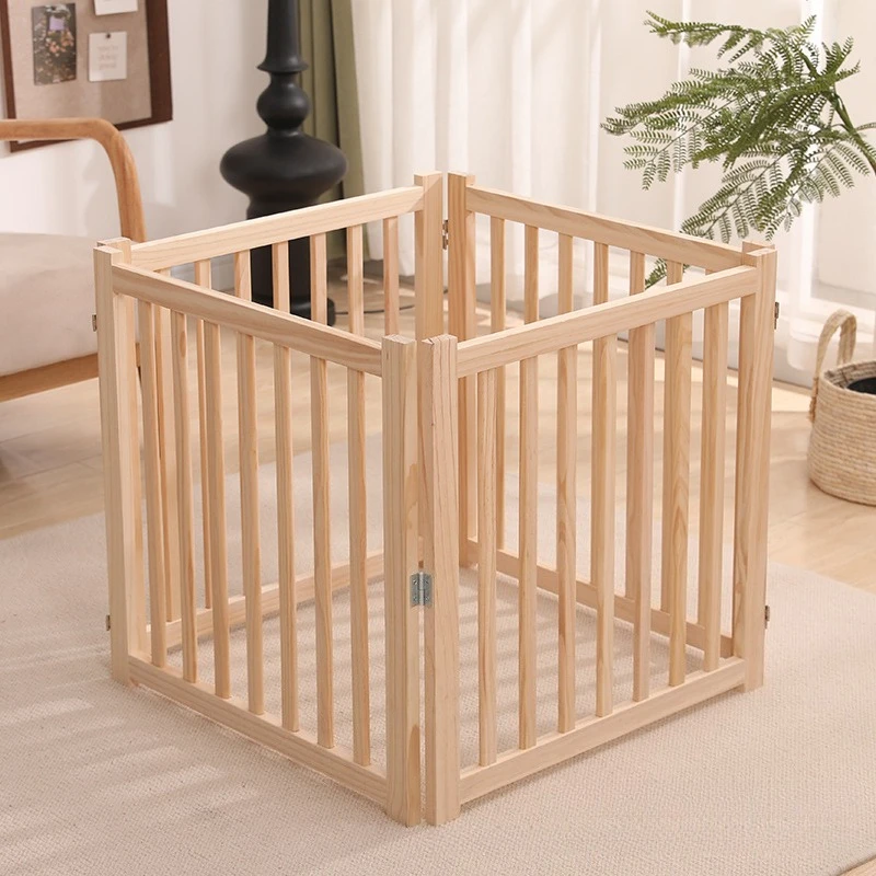 Valla de madera maciza para mascotas, parque interior para cachorros, aislamiento de empalme, vallas para perros pequeños, barras divisorias plegables, suministros para mascotas - imagen 3