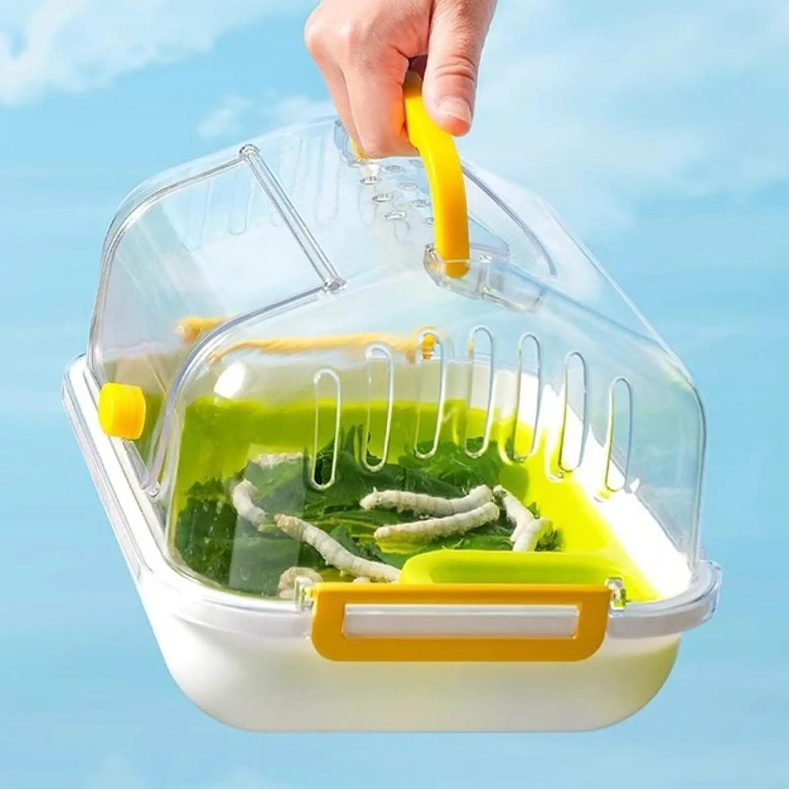 Turtle Tank Aquarium Pets Accessory with Lid Tortoises Case Reptile Carrier Box for Beetles Hermit Crabs Silkworms Crabs Snail