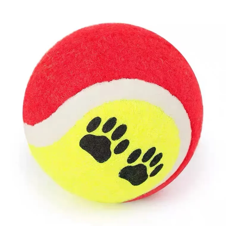 Juguetes de tenis con huellas de perro, pelotas de entrenamiento elásticas y resistentes al desgaste, juguetes deportivos interactivos, suministros para mascotas - imagen 4
