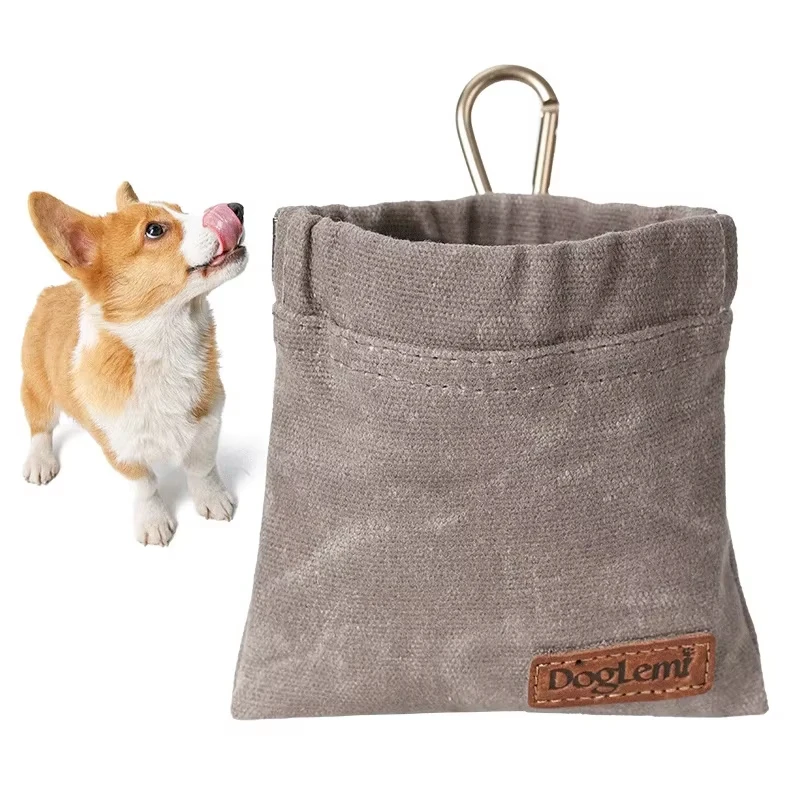 Bolsillo para aperitivos para perros que camina con mosquetón, bolsa de golosinas para mascotas manos libres, bolsa de almacenamiento, bolsa de entrenamiento para cachorros y perros, recompensa de comida