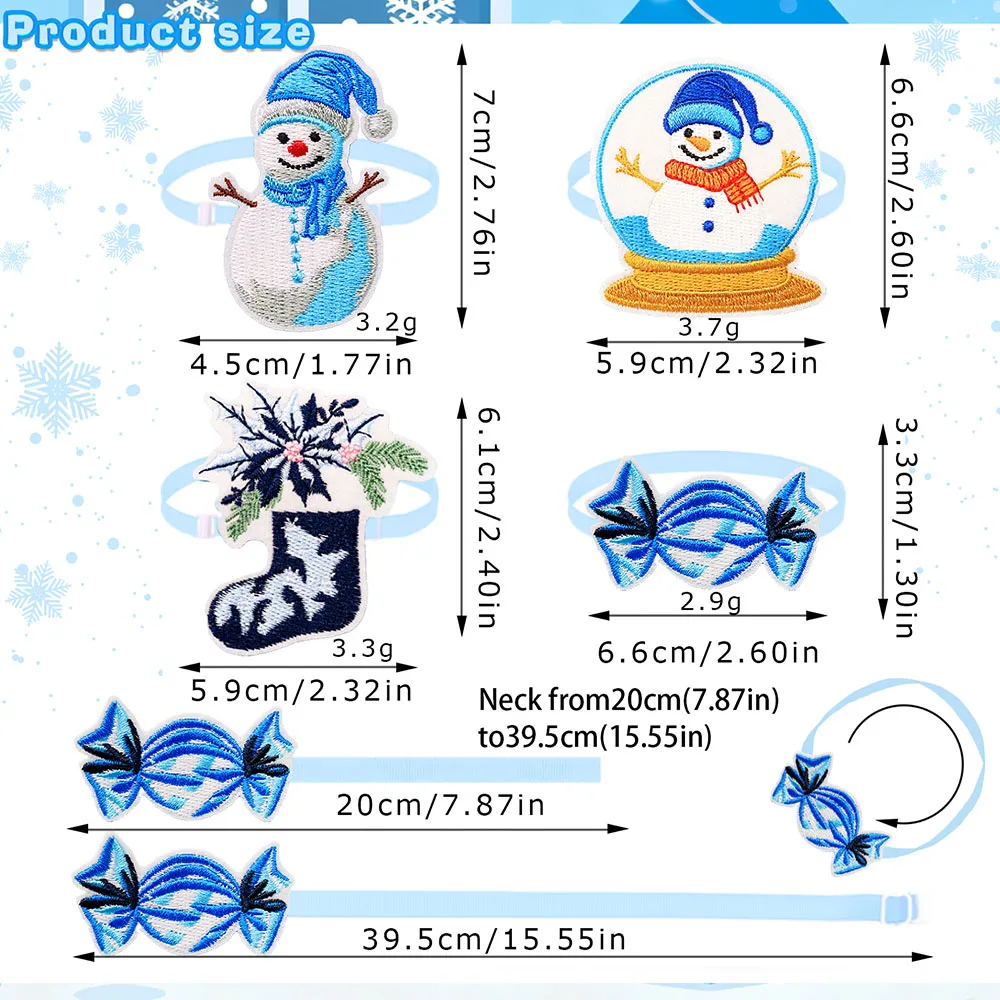 50 Uds. Pajaritas de invierno para perros, decoraciones navideñas para el cuidado de perros, pajarita ajustable para perros pequeños y cachorros, corbatas para perros y mascotas - imagen 3