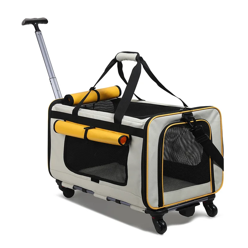 Bolsa ligera y transpirable plegable para gatos, bolsa de transporte para tirar de mascotas, cochecitos grandes para coche de viaje, productos para mascotas - imagen 2