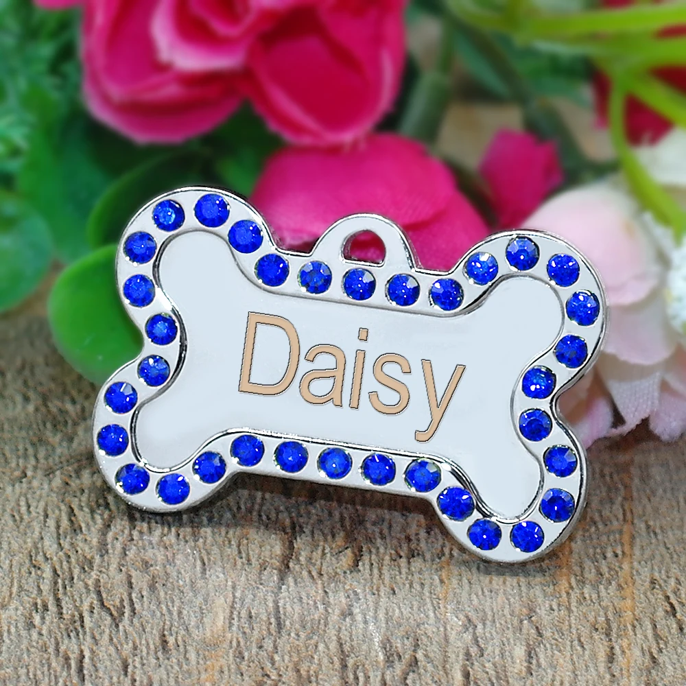 Etiqueta de identificación de hueso personalizada para perro y gato, accesorios para Collar de perro, grabado personalizado, nombre de cachorro, grabado gratis para Chihuahua, Pug - imagen 3