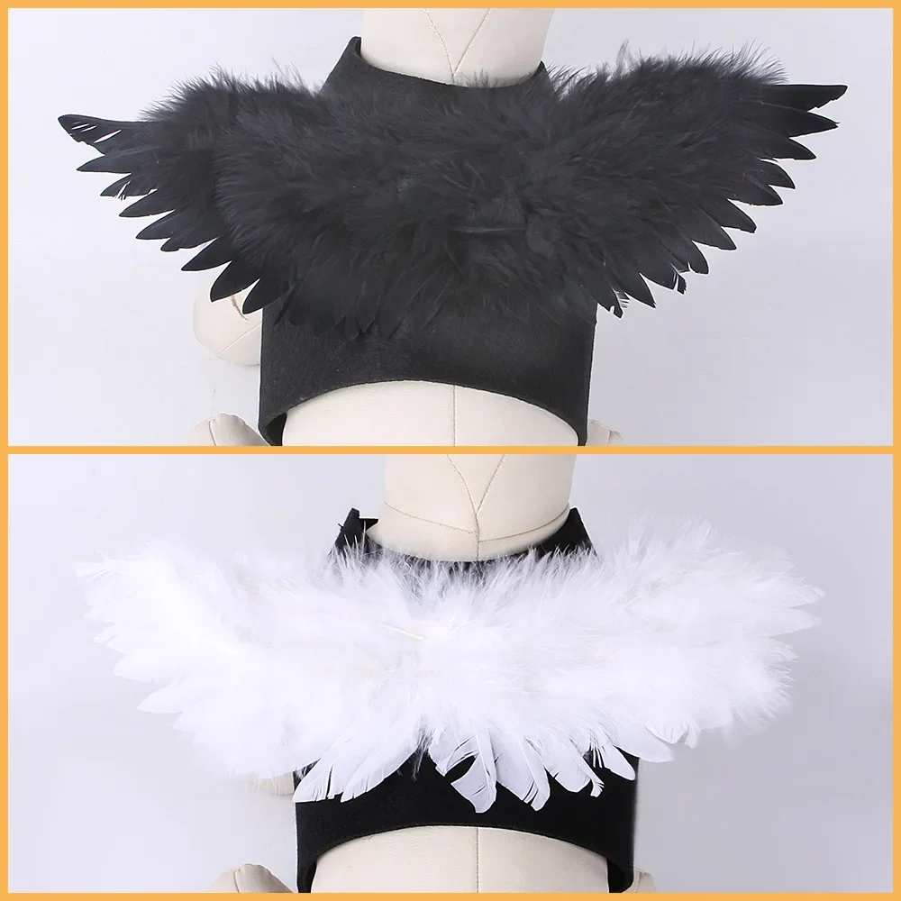 Alas de plumas para mascotas, pecho y espalda, ropa de transformación creativa para gato y perro pequeño, producto de Navidad, accesorios para gatos, Halloween - imagen 2