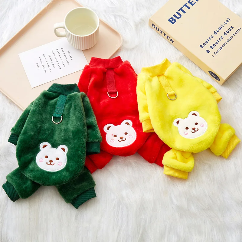 Ropa cálida de franela para mascotas de invierno y otoño para gatos y perros, gruesa y cálida, para mantenerlos abrigados.