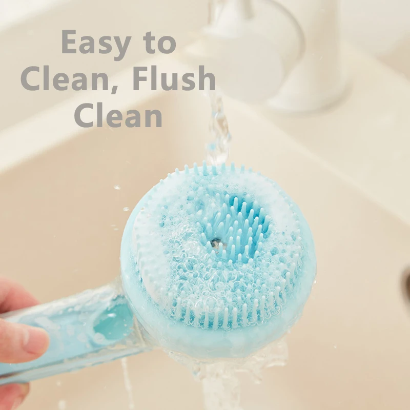 Cepillo de baño de silicona suave para mascotas, cepillo de masaje para gatos, peine de aseo para mascotas, mango largo, cepillo de limpieza para perros, suministros para mascotas - imagen 5