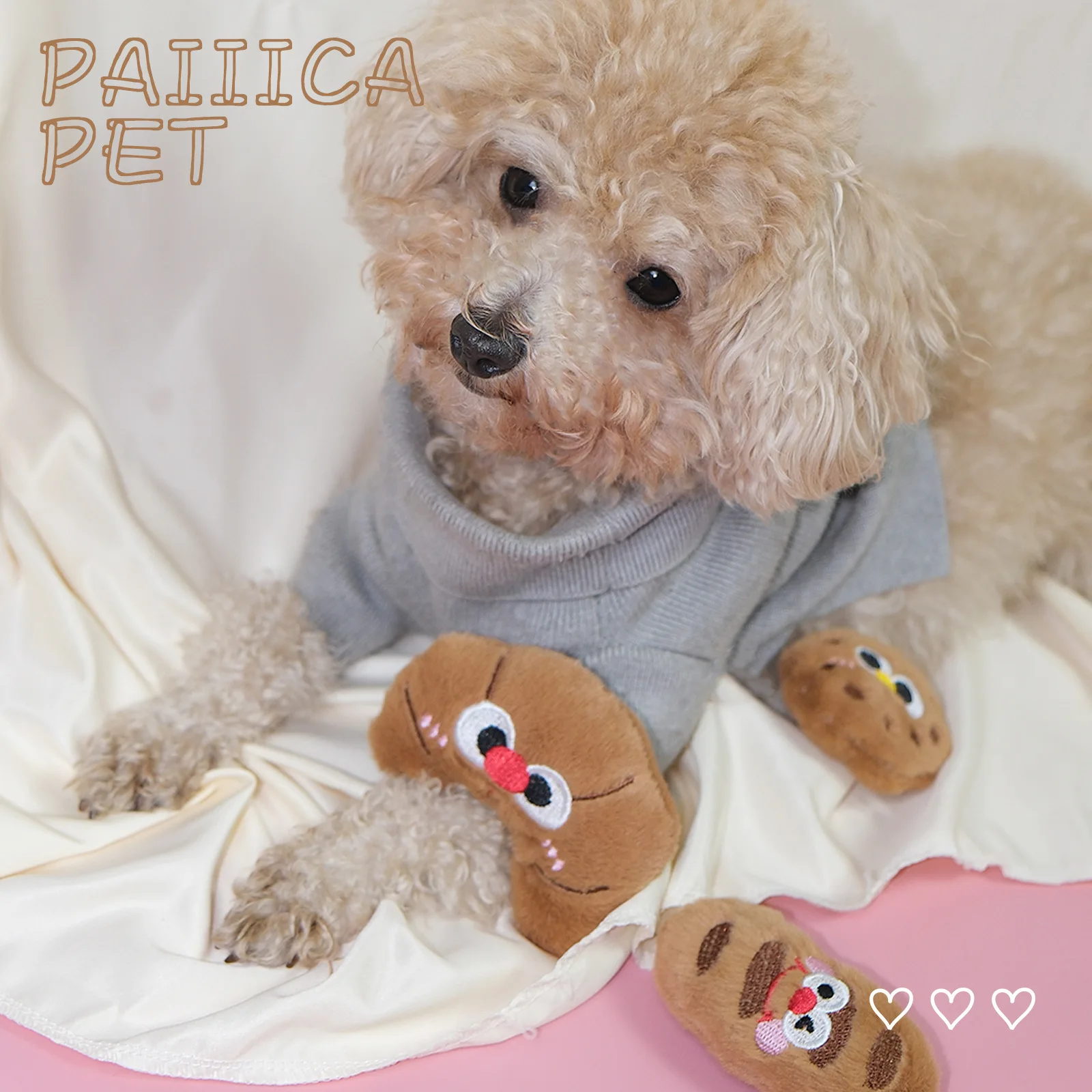 Juguete de peluche para perros, pan Croissant, perro pequeño, juguete para llamadas BB, rechinar los dientes para aliviar la abuela, sonido de felpa, suministros para mascotas - imagen 2