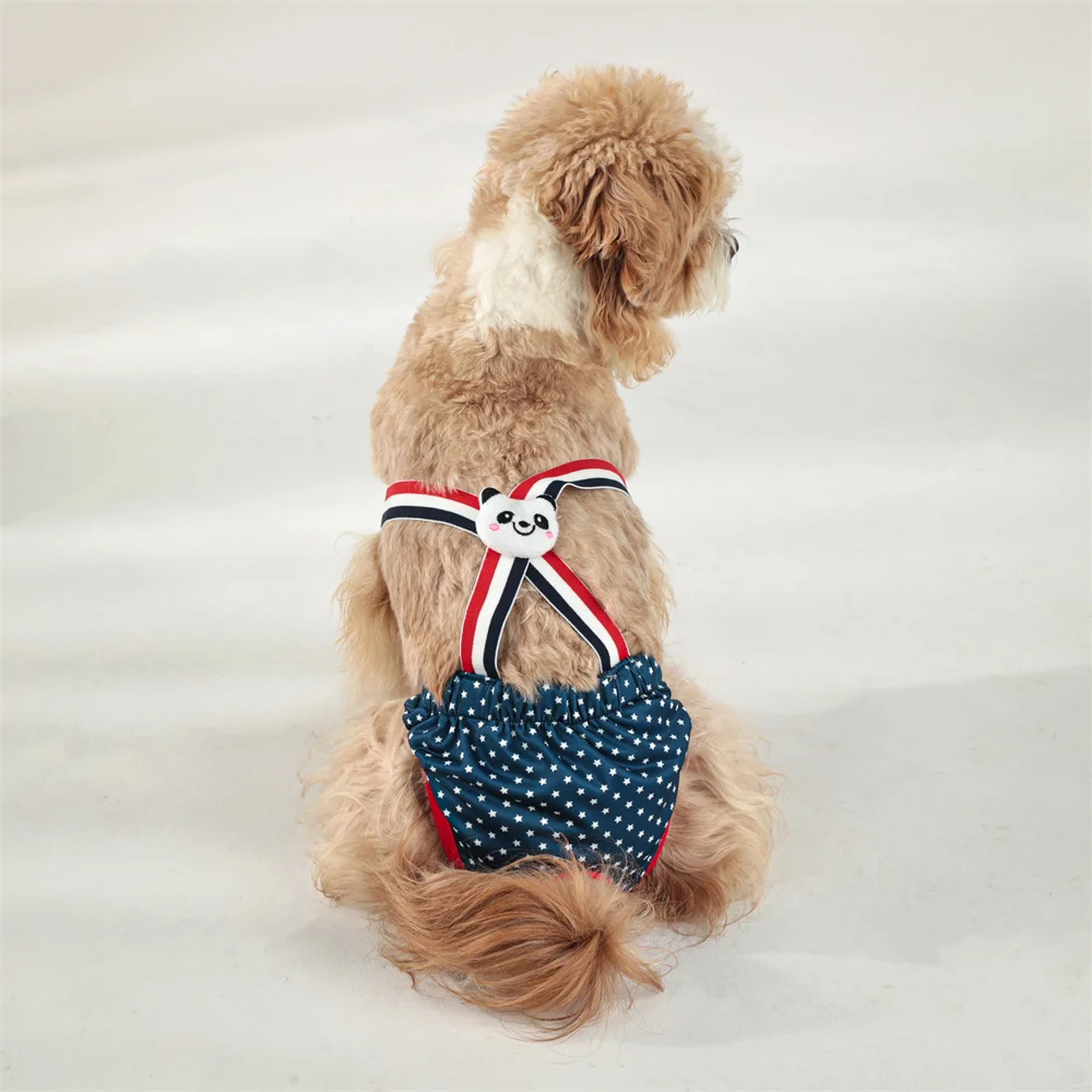 Pantalones cortos de dibujos animados para perros, ropa interior, pantalones fisiológicos para mascotas, calzoncillos de pañales para perros pequeños y medianos, bragas para cachorros Schnauzer mascotas - imagen 4