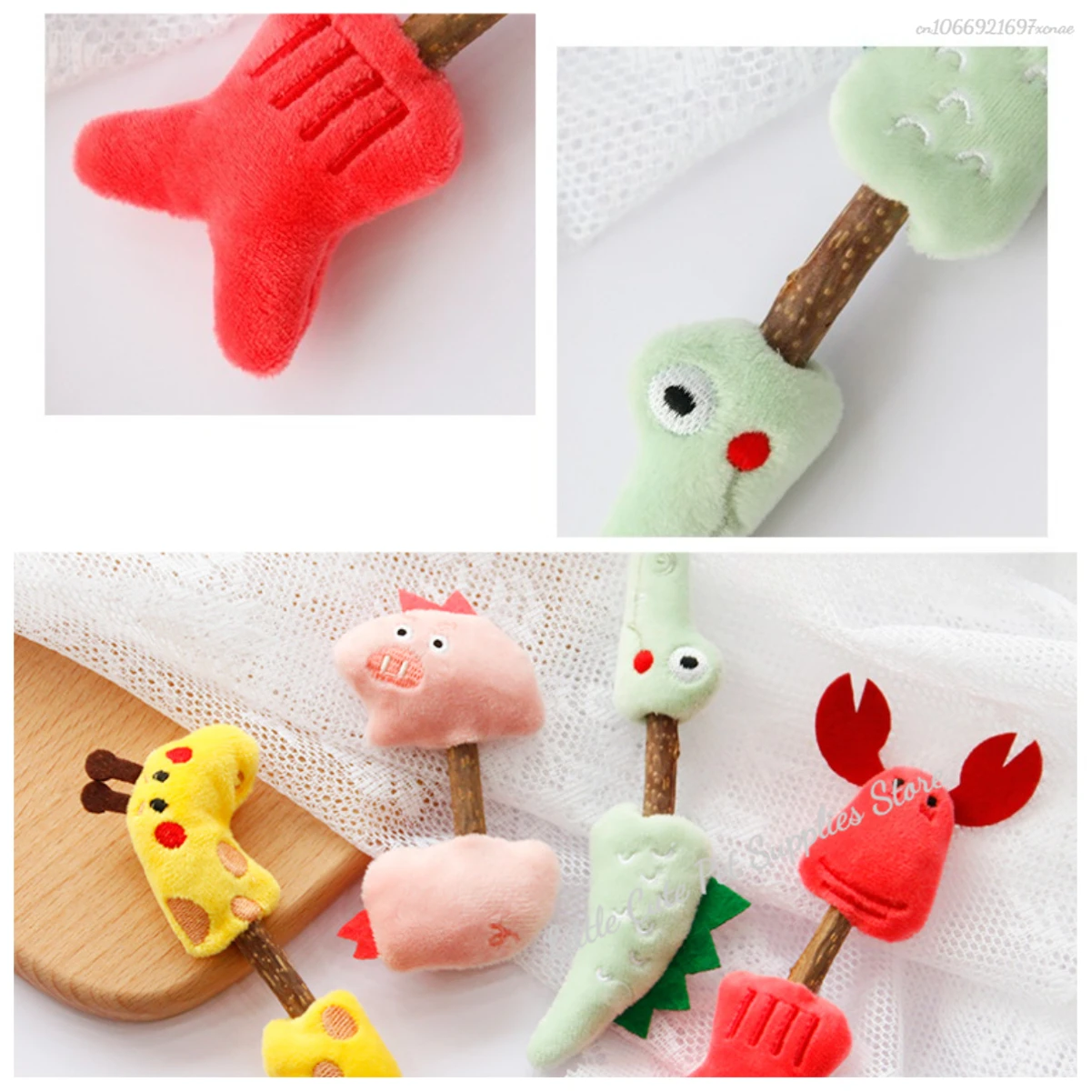 Juguete de madera con hierba gatera Natural para gatos, pasta de dientes Molar de seguridad, limpieza de ramas, aperitivos para gatos, juguetes para gatitos, muñeca bonita, suministros para mascotas - imagen 5