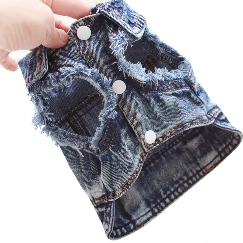 Ropa de gato esfinge para gatos pequeños, medianos y grandes, chaqueta vaquera para gatos lavada oscura, abrigo vaquero para primavera y otoño, disfraz para gatos, ropa para mascotas - imagen 3