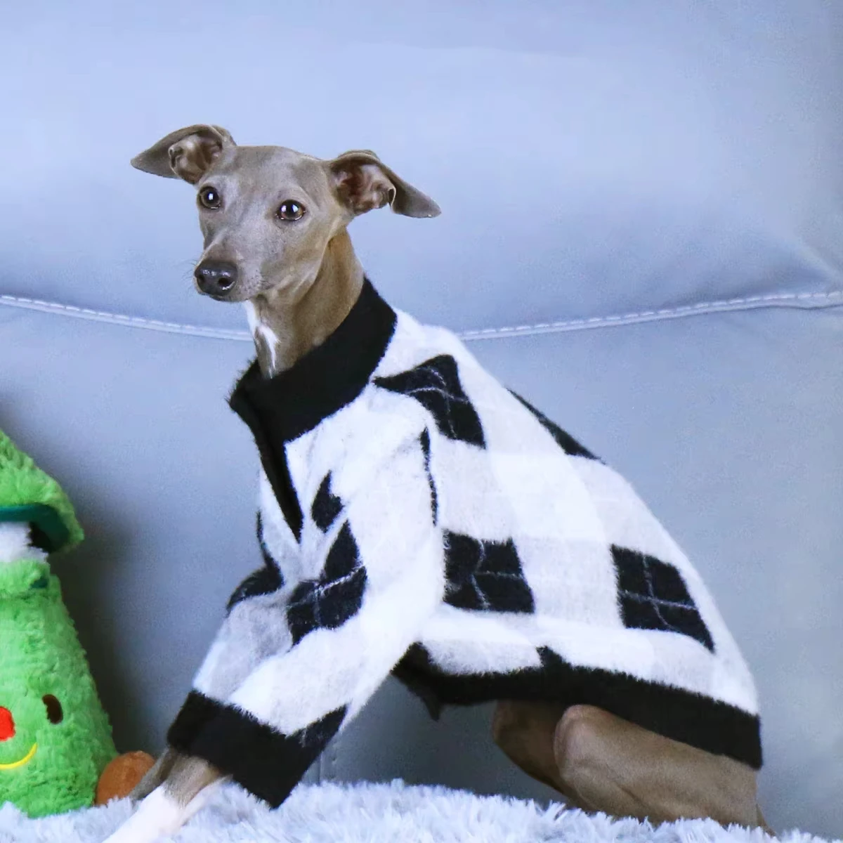 Suéter cálido de otoño para galgo italiano Whippet, abrigo de invierno de manga larga con botones para perros Terrier, chaqueta gruesa en primavera - imagen 3