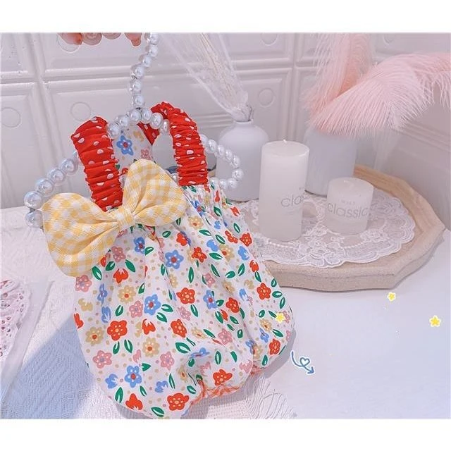Ropa para mascotas Ins, vestido con tirantes para perros, falda Floral de burbujas, falda con lazo de calabaza, disfraz de fiesta de princesa, regalo de cumpleaños, ropa de lujo para perros - imagen 4