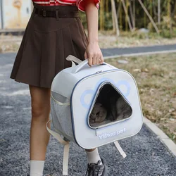 Mochila transportín transparente para gatos – Doble hombro gran capacidad verano