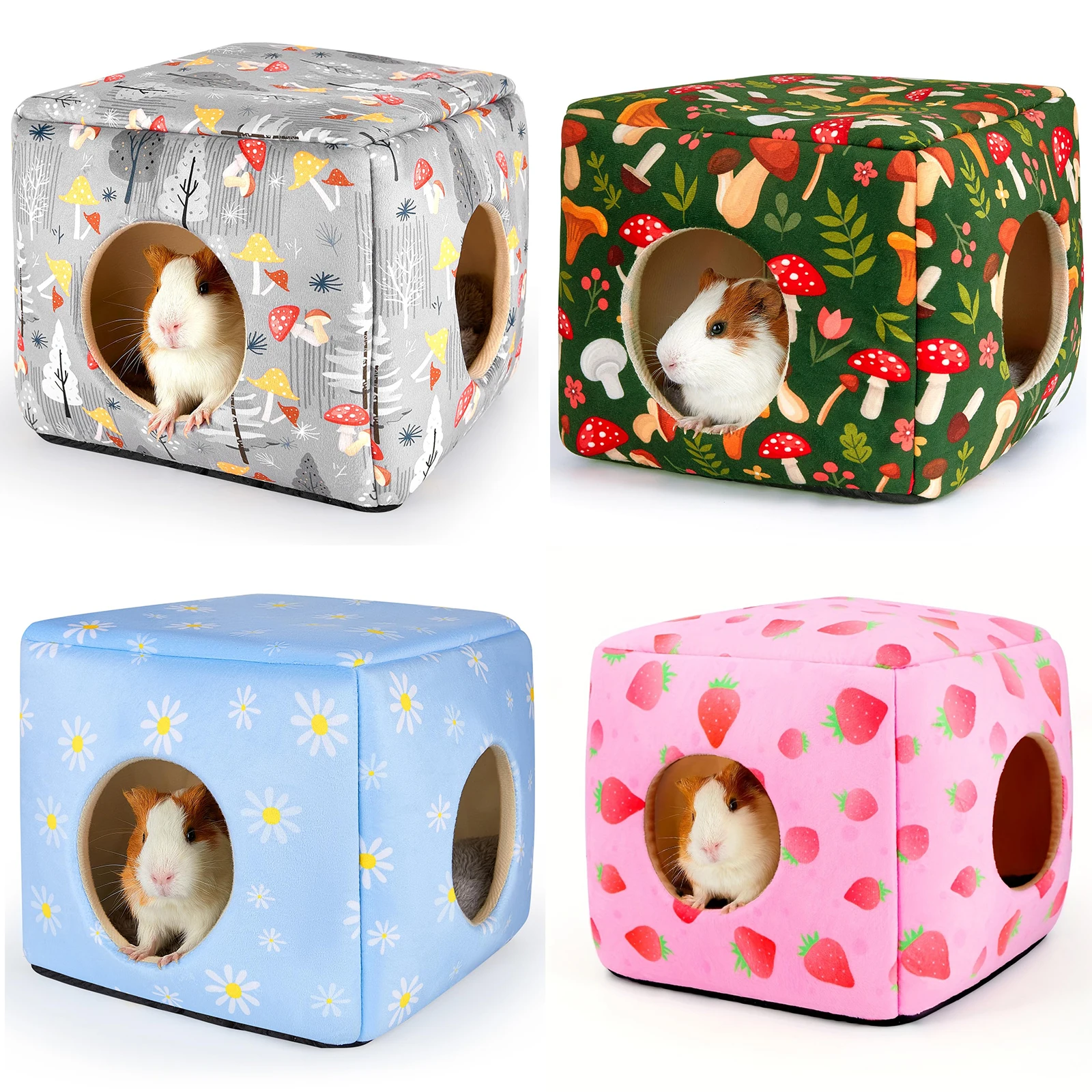 Esconderijo de conejillo de indias lavable ocultar casa hábitats acogedor cama de conejo para mascotas pequeñas hámster Chinchilla Accesorios - imagen 4