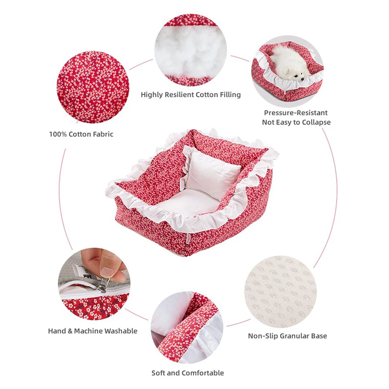 Truelove-cama antideslizante para mascotas, cómoda y duradera, almohadilla lavable y transpirable, diseño floral, TLR2101, gran oferta - imagen 5