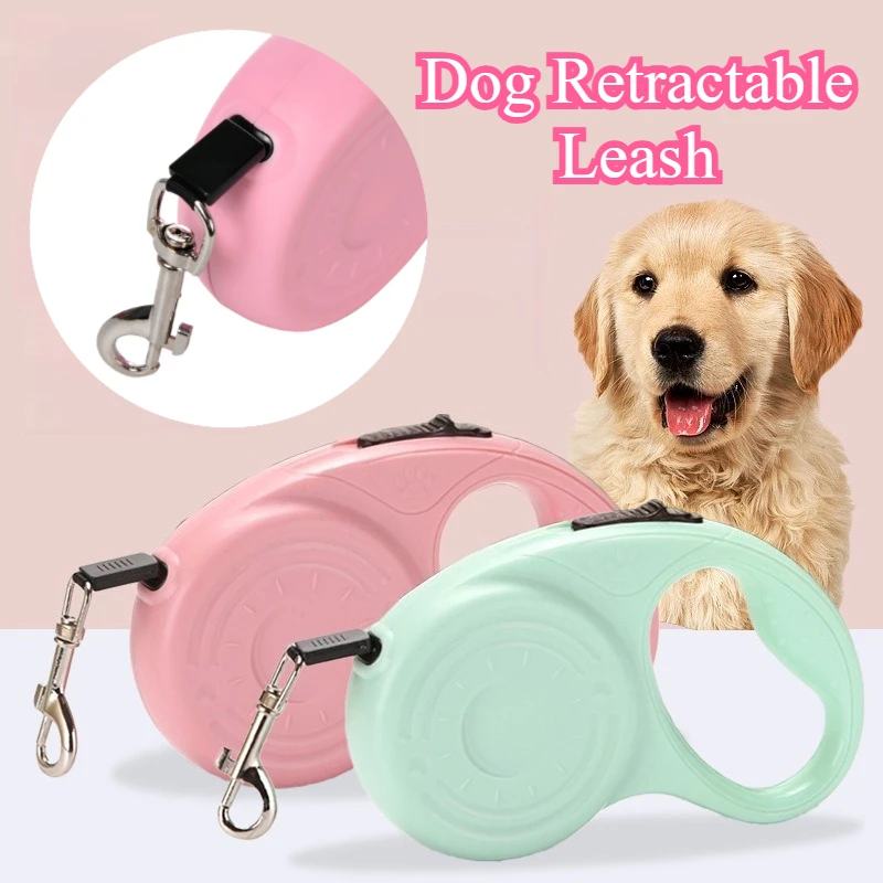 Correa retráctil para perros de 3/5m con estuche de ABS, cuerda de nailon para perros pequeños, medianos y grandes, plomo duradero para caminar para mascotas para uso en exteriores - imagen 2