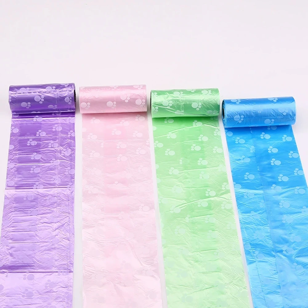10 rollos de bolsas para excrementos de perros con 15 bolsas de colores aleatorios por rollo, bolsas de basura limpias para cachorros al aire libre para perros, ecológicas a prueba de fugas - imagen 3
