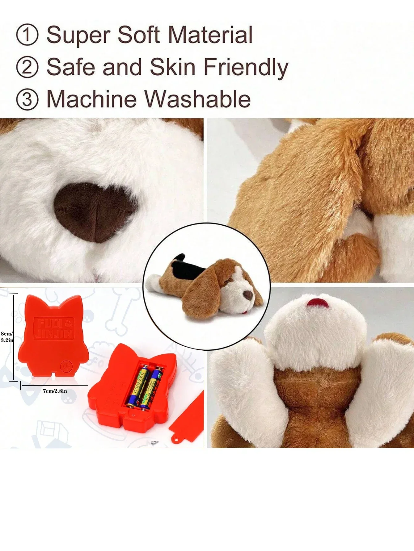 PETFULED Puppy Heartbeat ของเล่นสุนัขขนาดใหญ่ Heartbeat ของเล่นสําหรับบรรเทาความเครียดและ Soothing Assistance, sleep Aid Crate Kennel Tra - imagen 5