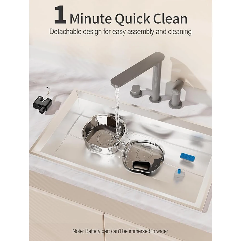 Alimentador de agua inalámbrico de acero inoxidable para mascotas, grifo automático para fuente de gato, dispensador de agua inteligente para perros, cuenco para beber con ventana Visual, 3,2l - imagen 4