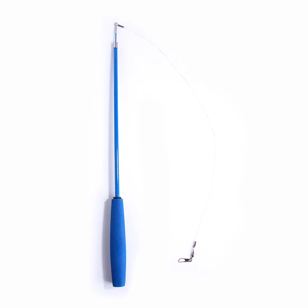 Juego de juguetes retráctil con cabeza de repuesto de plumas de oruga para Gato, palo divertido para gato, caña de pescar, juguetes interactivos para gatos, productos para mascotas - imagen 2