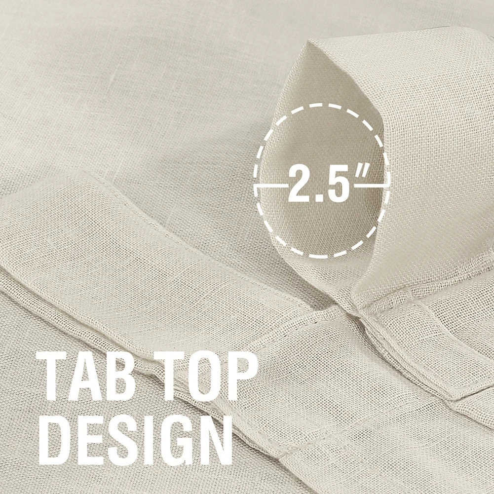 Cortinas de mezcla de lino semitransparentes, 2 paneles, filtrado de luz, tratamientos de ventana para casa de campo, sala de estar, puerta de comedor - imagen 3