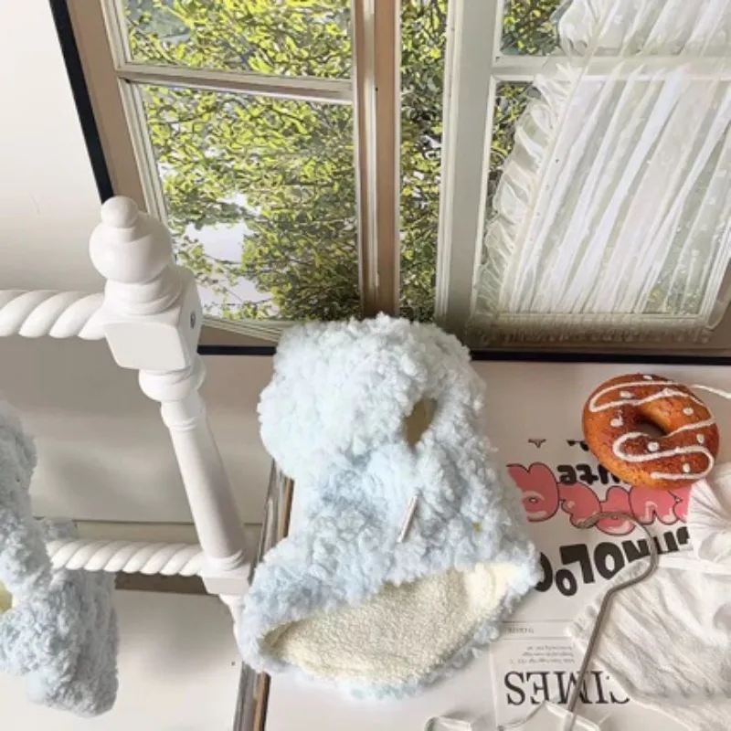 Sudadera con capucha con patrón de muñeco de nieve de peluche, ropa de invierno de Bichon, abrigo de algodón cálido Schnauzer, ropa de abrigo gruesa para exteriores para perros