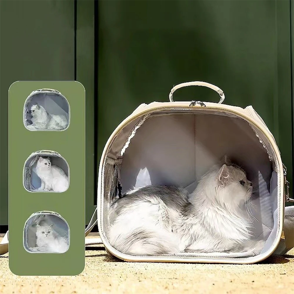 Bolso de hombro para mascotas, bolsa de transporte portátil, transparente, transpirable, adecuado para perros pequeños y gatos - imagen 3