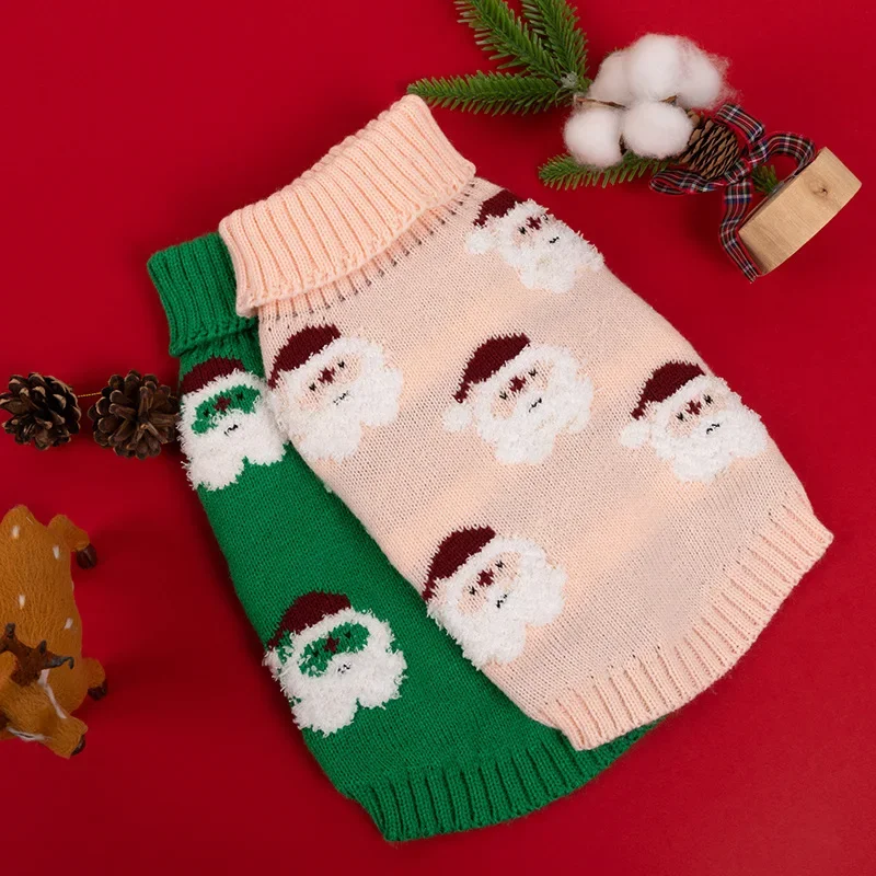 Suéter de punto grueso para mascotas, Sudadera con capucha de Navidad, patrón cálido, ropa para perros y gatos, ropa para Cachorros para perros pequeños, otoño e invierno, nuevo - imagen 2