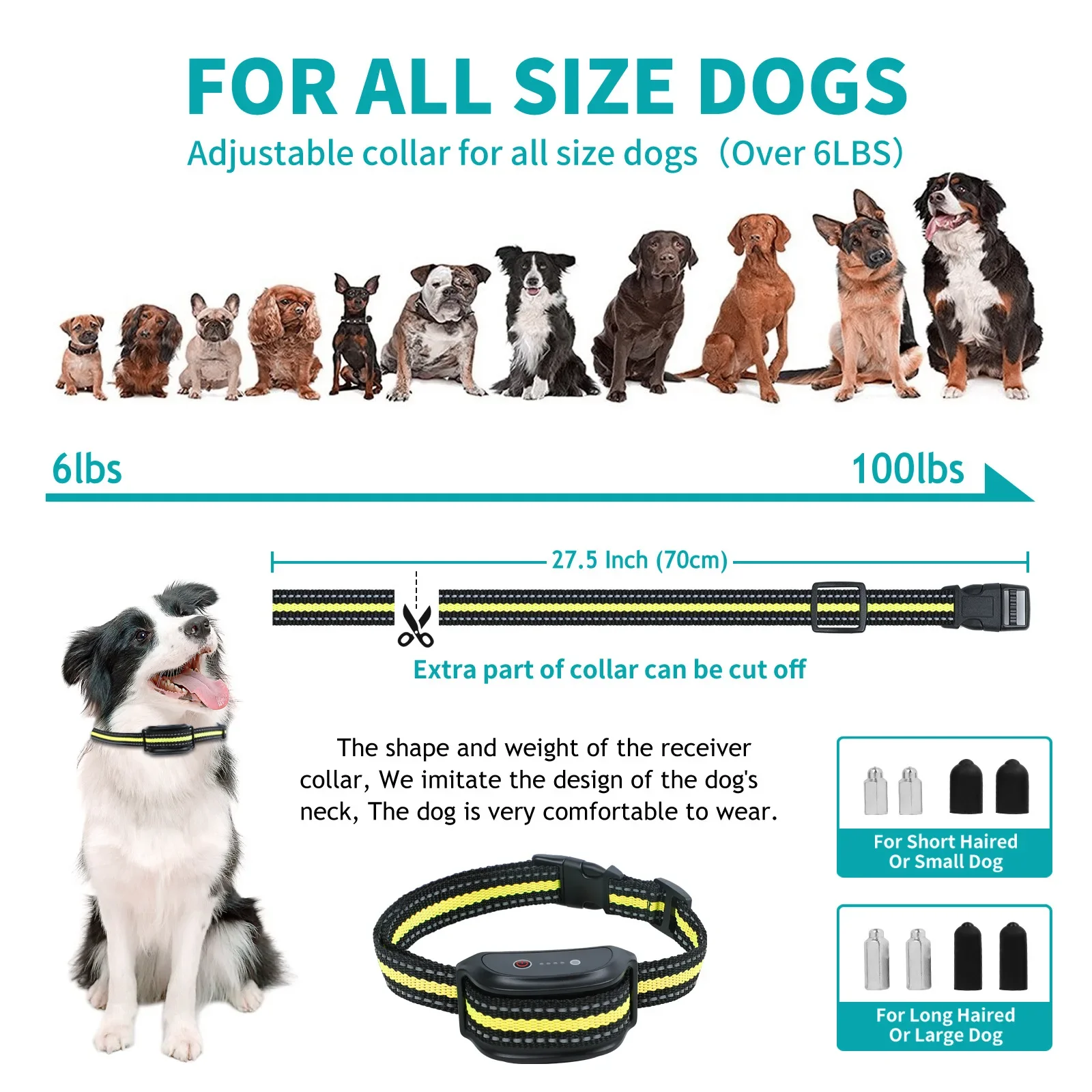 Collar eléctrico de entrenamiento para perros, dispositivo con pantalla LCD, resistente al agua, recargable, Control remoto de 400M, para mascotas de todos los tamaños, sonido de vibración y choque - imagen 4