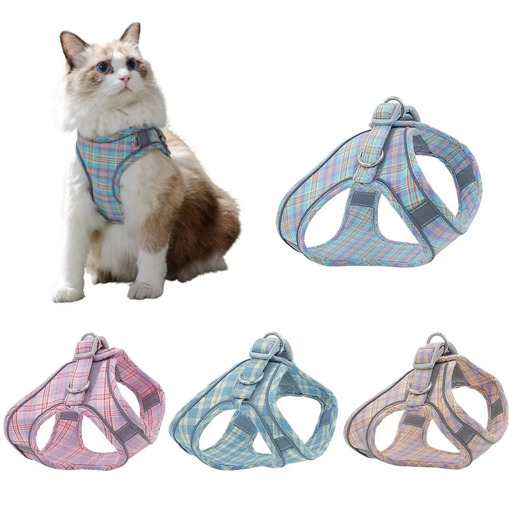 Arnés para perros y gatos, chaleco ajustable para cachorros y gatitos, conjunto de correa reflectante para caminar, arneses para Chihuahua para perros pequeños y gatos - imagen 5