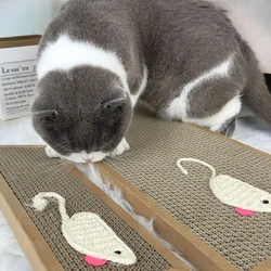 Tablero para rascar gatos de cartón corrugado, almohadilla para rascar plana duradera para moler las garras, tapete de juego de descanso interactivo para gatitos